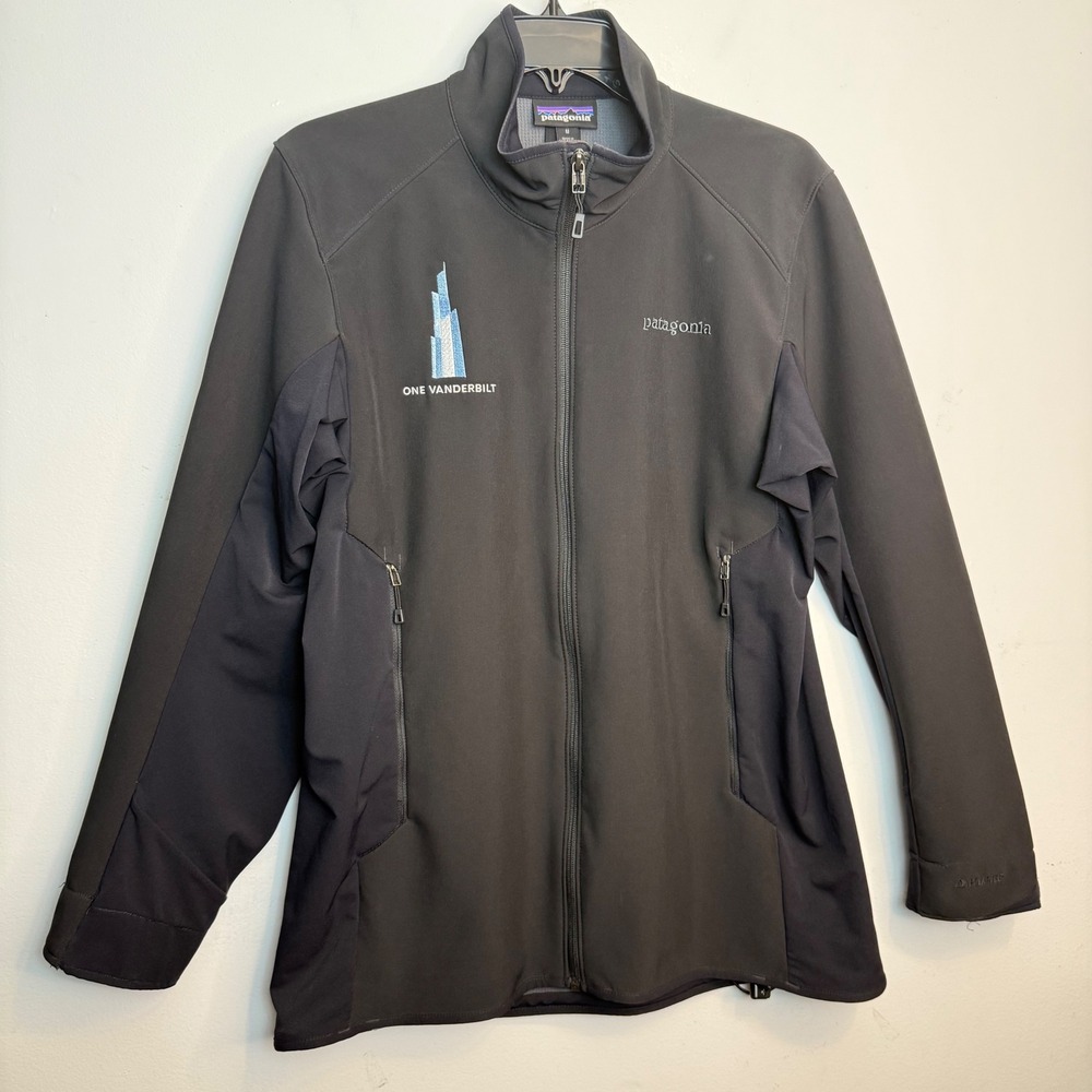 Patagonia Adze Wind Shield Jacket Men's M Full Zip Black Embroidered Logo